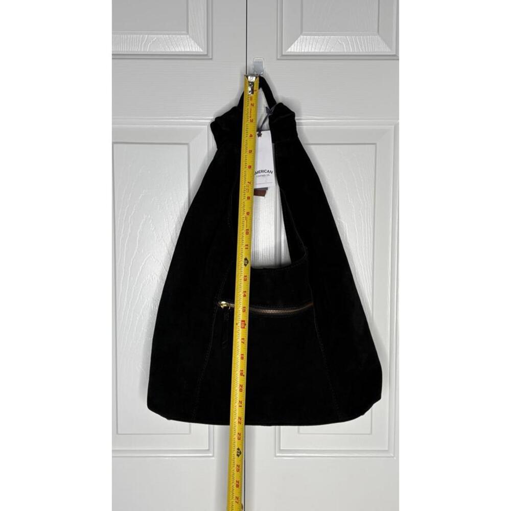 American Leather Co. Marietta Knot Hobo 2.0 Black Suede Shoulder Bag NWT $195 - Picture 6 of 9